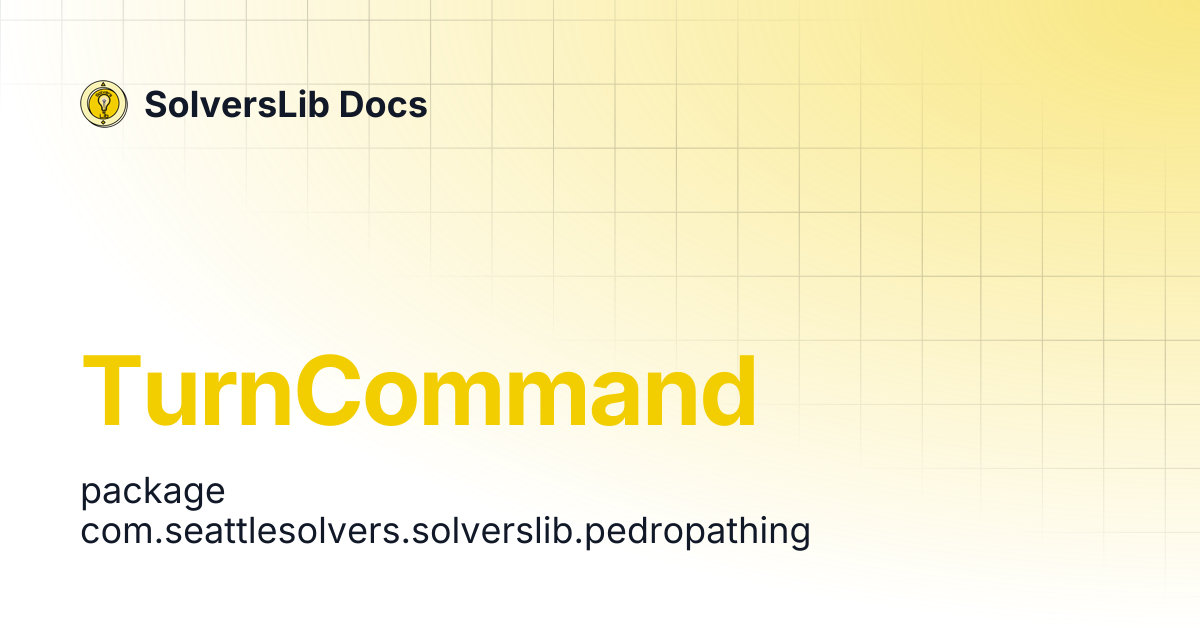 Turncommand solverslib docs